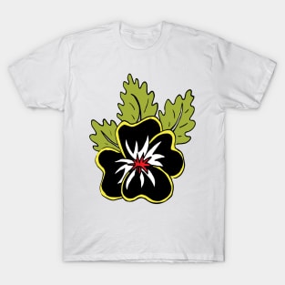 Single wild pansy cartoon flower illustration T-Shirt